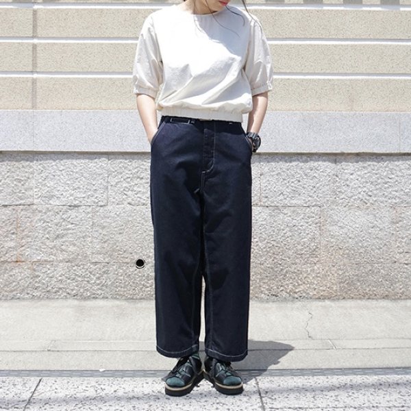 SETTO】JEANS WIDE TROUSERS (indigo)