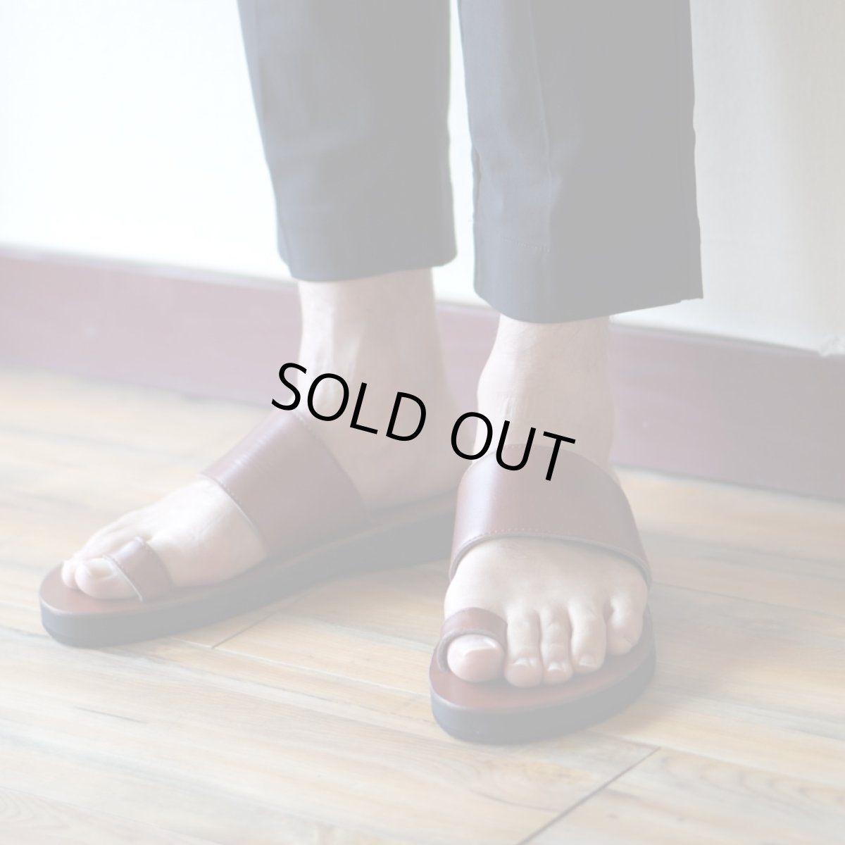 画像1: 【PADRONE/パドローネ】レザーストラップサンダル STRAP SANDALS ” DIEGO” （Dブラウン） (1)