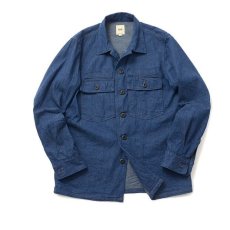 画像5: 【FOB FACTORY】インディゴブルー ファティーグ シャツジャケット 日本製  (5)