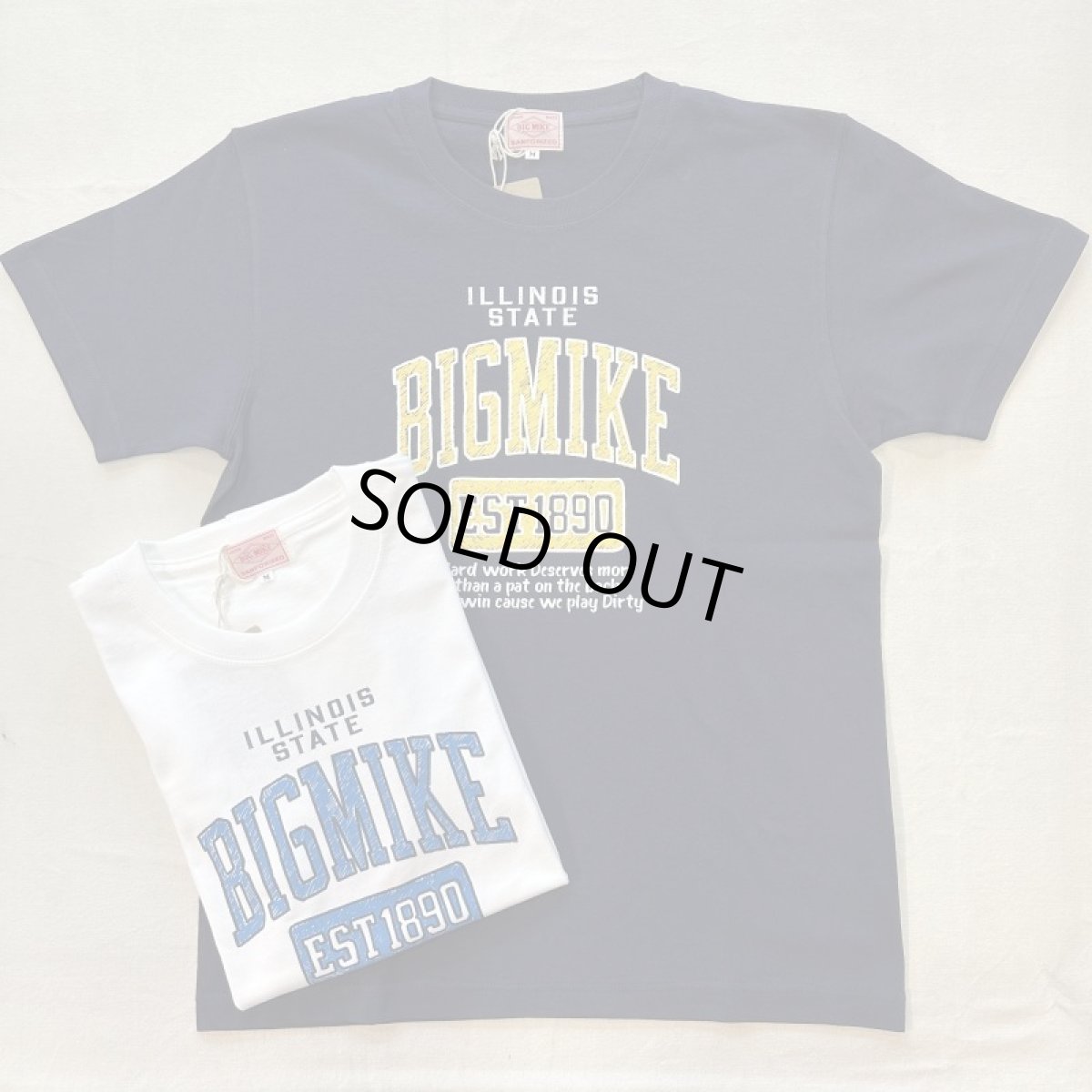 画像1: 【BIG MIKE/ビッグマイク】HANDWRITING COLLEGE TEE(2colors) (1)