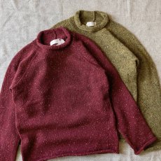 画像9: 【soglia/ソリア】LERWICK Neps Rollneck Sweater (カーキ) (9)