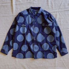 画像1: 【modemdesign/モデムデザイン】オールプリントパジャマシャツ (ドットNAVY) (1)