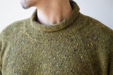 画像4: 【soglia/ソリア】LERWICK Neps Rollneck Sweater (カーキ) (4)