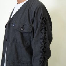 画像3: 【TURN ME ON®】袖刺繍シャツジャケット/カーディガン (BLACK) (3)