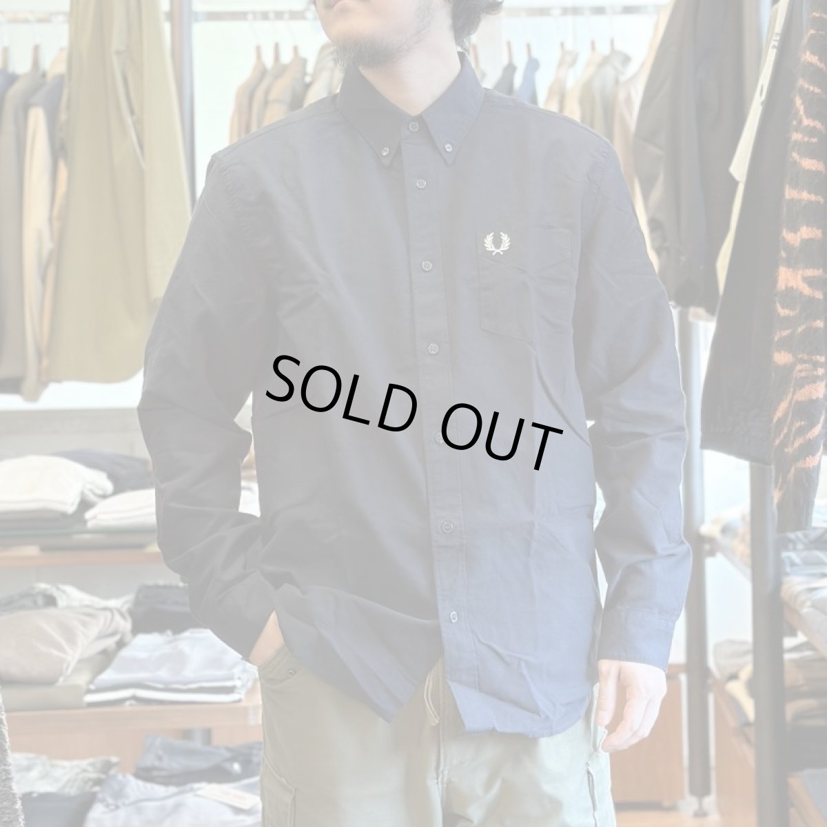 画像1: 【FRED PERRY/フレッドペリー】Oxford Shirt（NAVY） (1)