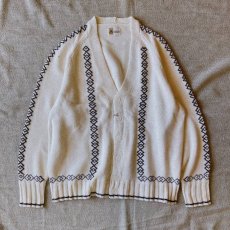 画像1: 【TOWN CRAFT】CROSS JACQUARD CARDIGAN (WHITE) (1)