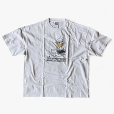 画像1: 【MOJASH】「ANGLER」発泡プリント 半袖Tシャツ（WHITE） (1)