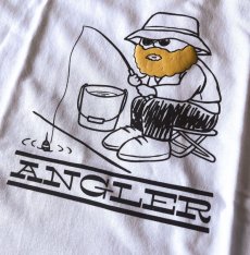画像2: 【MOJASH】「ANGLER」発泡プリント 半袖Tシャツ（WHITE） (2)