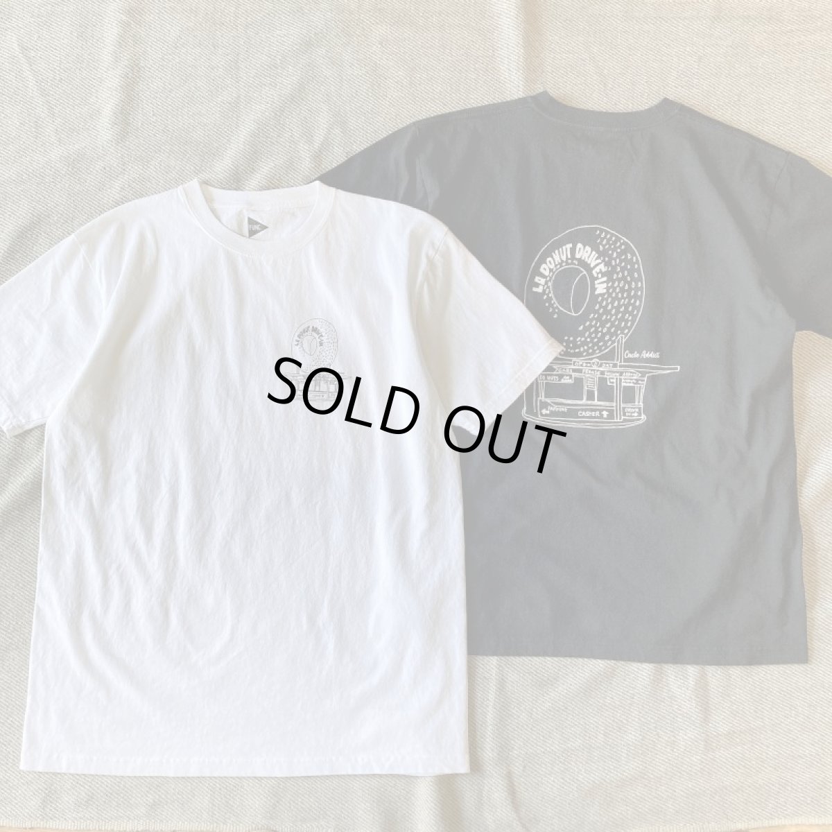 画像1: 【FUNG/ファング】半袖プリントTee "LA DONUT FB" (2color)  (1)
