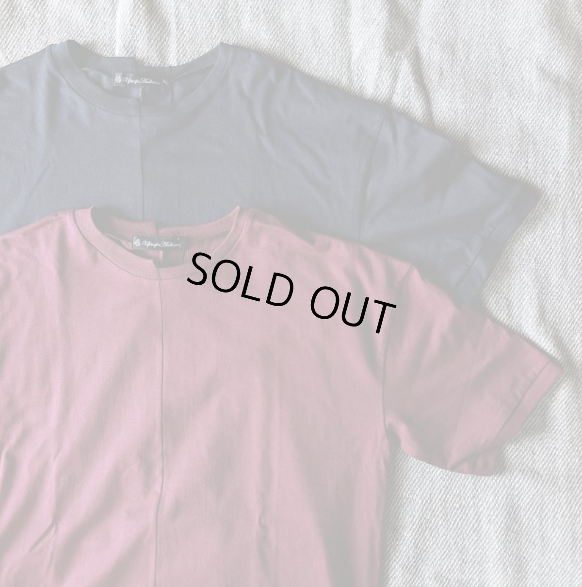 画像1: 【Upscape Audience】コーマ天竺アシンメトリークルーネック半袖オーバーサイズスウェットTee(2colors) (1)