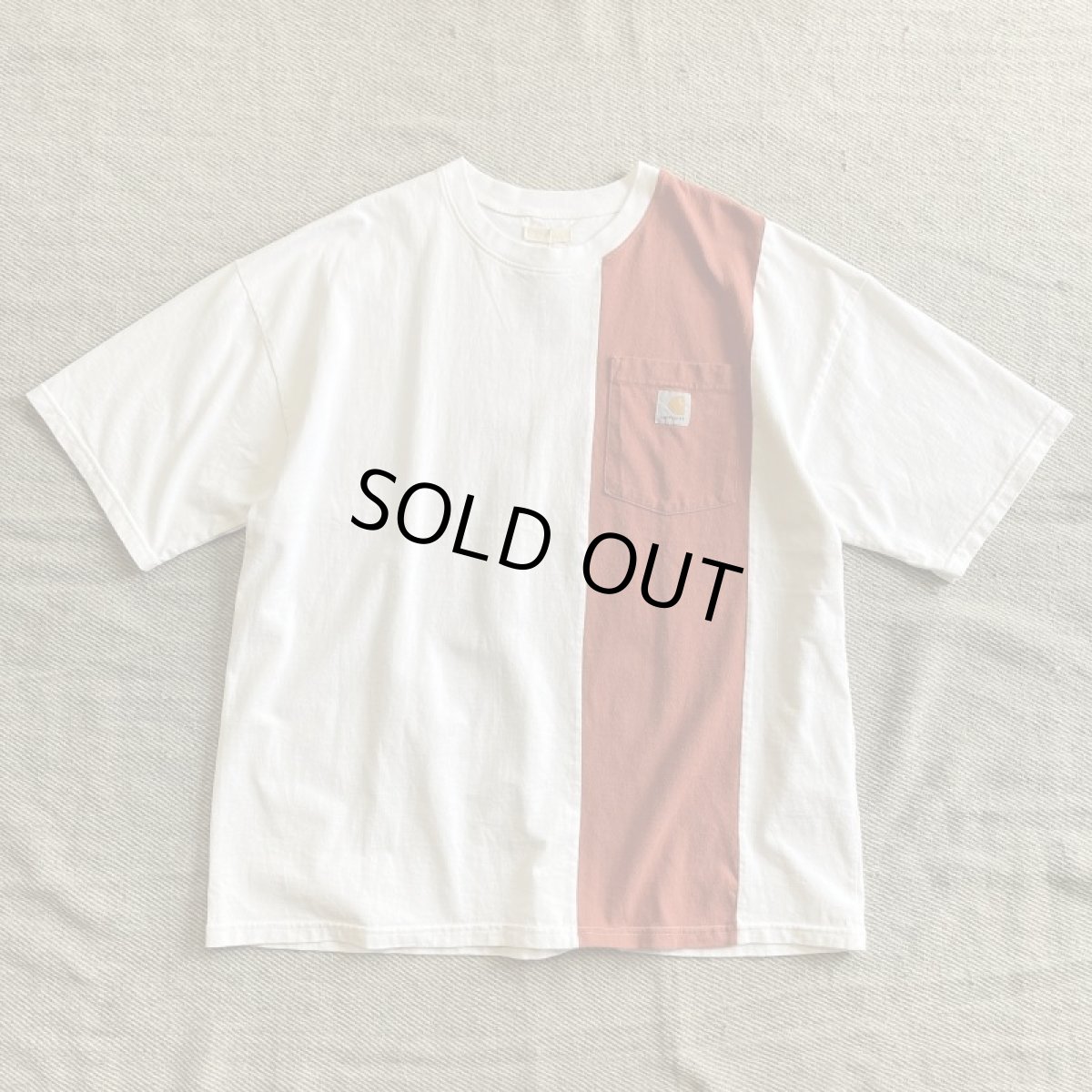 画像1: 【REMAKE】LINE SWITCHING SS TEE (White/Red) (1)