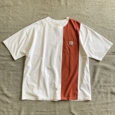 画像1: 【REMAKE】LINE SWITCHING SS TEE (White/Red) (1)