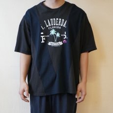 画像1: 【REMAKE】 VARTICAL LINE SWITCHING VINTAGE TEE【BLACK】 (1)