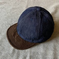 画像2: 【HIGHER/ハイヤー】12ozセルヴィッジデニム×コーデュロイブリム キャップ  (DENIM×BROWN) (2)