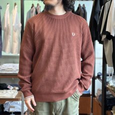 画像1: 【FRED PERRY/フレッドペリー】WAFFLE STITCH JUMPER（WHISKY BROWN） (1)