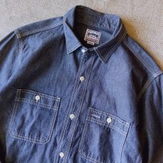 画像3: 【HOUSTON】USA COTTON CHAMBRAY WORK SHIRT / コットンシャンブレーワークシャツ (IN) (3)