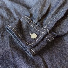 画像8: 【HOUSTON】USA COTTON CHAMBRAY WORK SHIRT / コットンシャンブレーワークシャツ (IN) (8)