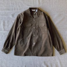 画像1: 【FIVE BROTHER】細畝コーデュロイオープンカラーシャツ（DARK OLIVE） (1)