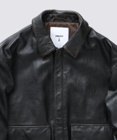 画像3: 【FIDELITY/フィデリティ】AGING GOAT LEATHER A-2 JACKET (Black) (3)