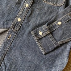 画像9: 【HOUSTON】USA COTTON VINTAGE DENIM WORK SHIRT / USAコットン ヴィンテージデニム ワークシャツ (2color) (9)