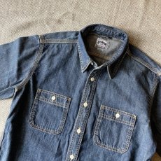 画像5: 【HOUSTON】USA COTTON VINTAGE DENIM WORK SHIRT / USAコットン ヴィンテージデニム ワークシャツ (2color) (5)