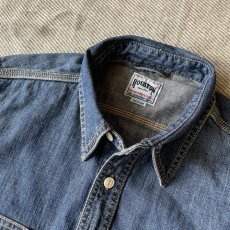 画像6: 【HOUSTON】USA COTTON VINTAGE DENIM WORK SHIRT / USAコットン ヴィンテージデニム ワークシャツ (2color) (6)