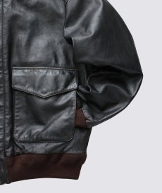 画像4: 【FIDELITY/フィデリティ】AGING GOAT LEATHER A-2 JACKET (Black) (4)