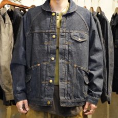 画像1: 【graphzero/グラフゼロ】Jean Jacket Raglan - Enbossed Denim -（リーフインディゴ） (1)