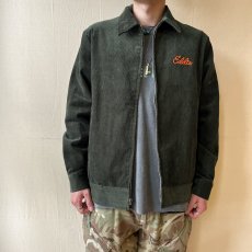 画像1: 【HOUSTON】CORDUROY EMBROIDERY JACKET TIGER / コーデュロイ エンブロイダリー虎柄 (green)  (1)