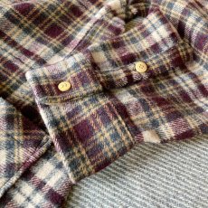 画像7: 【modemdesign/モデムデザイン】 flannel check gardening shirts (burgundy) (7)