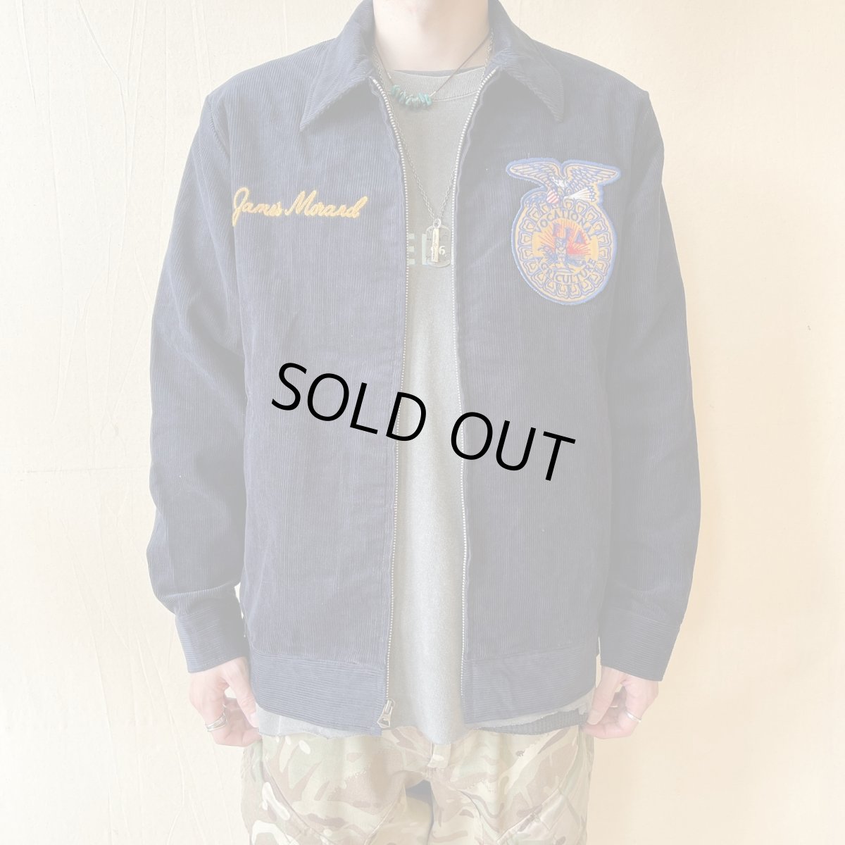 画像1: 【HOUSTON】CORDUROY EMBROIDERY JACKET(FFA)/ コーデュロイ エンブロイダリー(FFA)  (1)