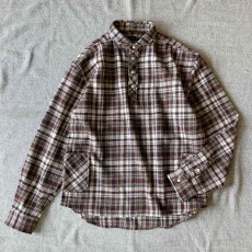 画像2: 【modemdesign/モデムデザイン】 flannel check gardening shirts (burgundy) (2)