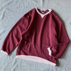 画像2: 【modemdesign/モデムデザイン】side pocket gusset sweat (wine) (2)