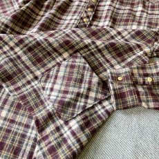 画像13: 【modemdesign/モデムデザイン】 flannel check gardening shirts (burgundy) (13)