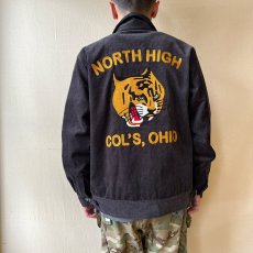 画像2: 【HOUSTON】CORDUROY EMBROIDERY JACKET TIGER / コーデュロイ エンブロイダリー虎柄 (charcoal)  (2)