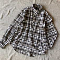 画像7: 【modemdesign/モデムデザイン】 flannel check gardening shirts (grey) (7)