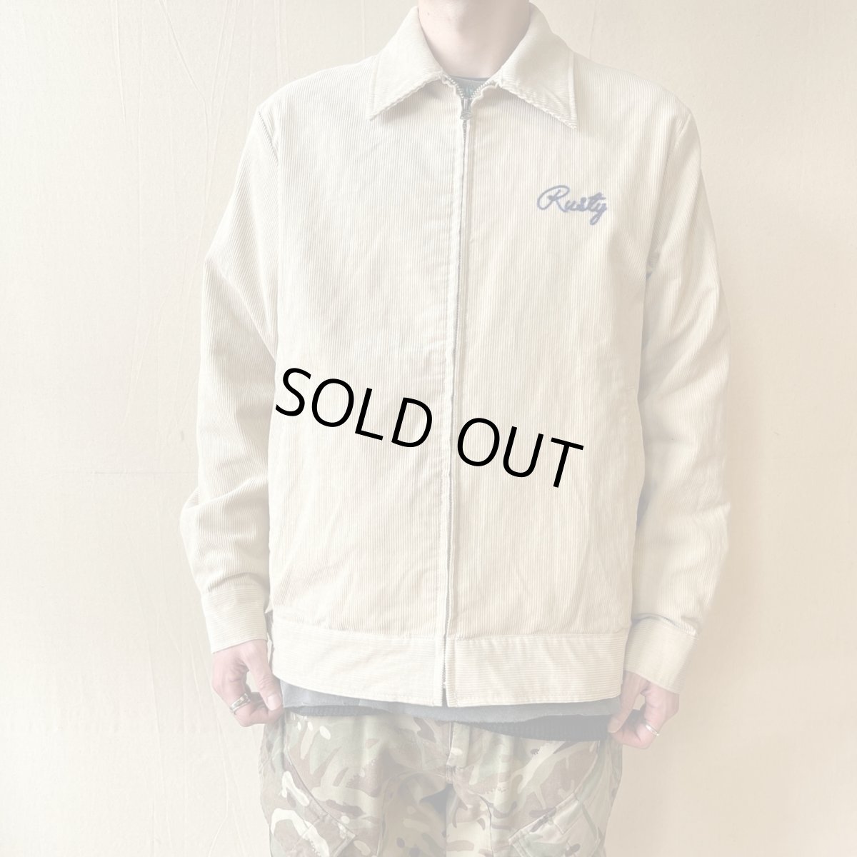 画像1: 【HOUSTON】CORDUROY EMBROIDERY JACKET CLASSIC / コーデュロイ エンブロイダリー クラシック (natural)  (1)