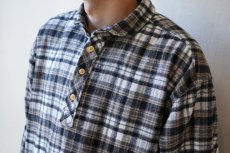 画像3: 【modemdesign/モデムデザイン】 flannel check gardening shirts (grey) (3)