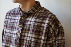 画像4: 【modemdesign/モデムデザイン】 flannel check gardening shirts (burgundy) (4)