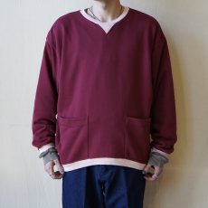 画像1: 【modemdesign/モデムデザイン】side pocket gusset sweat (wine) (1)