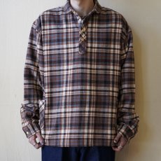 画像1: 【modemdesign/モデムデザイン】 flannel check gardening shirts (brown) (1)