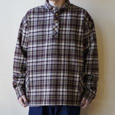 画像1: 【modemdesign/モデムデザイン】 flannel check gardening shirts (burgundy) (1)