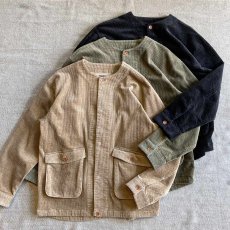 画像1: 【modemdesign/モデムデザイン】corduroy collarless shirts jacket (2color) (1)