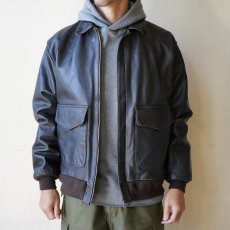 画像1: 【FIDELITY/フィデリティ】AGING GOAT LEATHER A-2 JACKET (Black) (1)