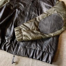 画像4: 【Re:VECTOR】USED Leather Quiltingsleeve Jacket (4)