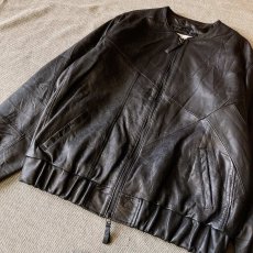 画像2: 【Re:VECTOR】USED Leather crew Jacket (2)