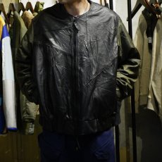 画像2: 【Re:VECTOR】USED Leather Quiltingsleeve Jacket (2)