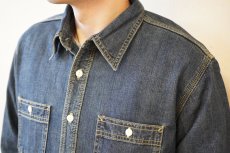 画像9: 【HOUSTON】USA COTTON VINTAGE DENIM WORK SHIRT / USAコットン ヴィンテージデニム ワークシャツ (2color) (9)