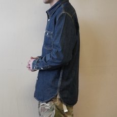 画像7: 【HOUSTON】USA COTTON VINTAGE DENIM WORK SHIRT / USAコットン ヴィンテージデニム ワークシャツ (2color) (7)