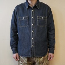 画像6: 【HOUSTON】USA COTTON VINTAGE DENIM WORK SHIRT / USAコットン ヴィンテージデニム ワークシャツ (2color) (6)